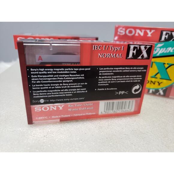 Lot 10 SONY FX 90 Minute Cassette Tapes New Sealed IEC I/Type 1 NORMAL - Picture 3 of 3